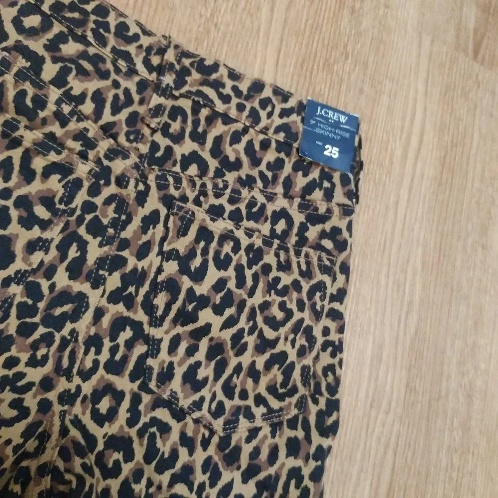 J. Crew Leopard Print High Rise Skinny Jean Size 25 NWT